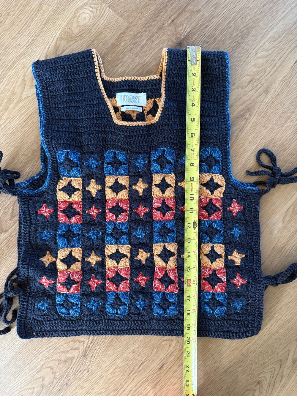 Toast UK Crochet Wool Cotton Vest - Picture 8 of 10